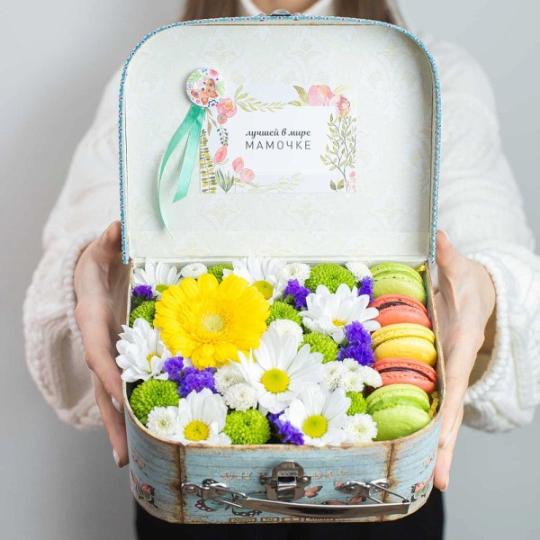 Коробка с цветами "Любимая моя мама"