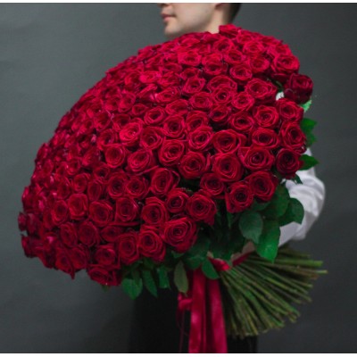Букет из 201 красной розы 90 см