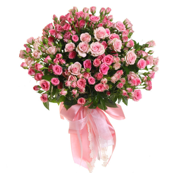 Розовая кустовая роза "Лавли Лидия" оптом  90 см.